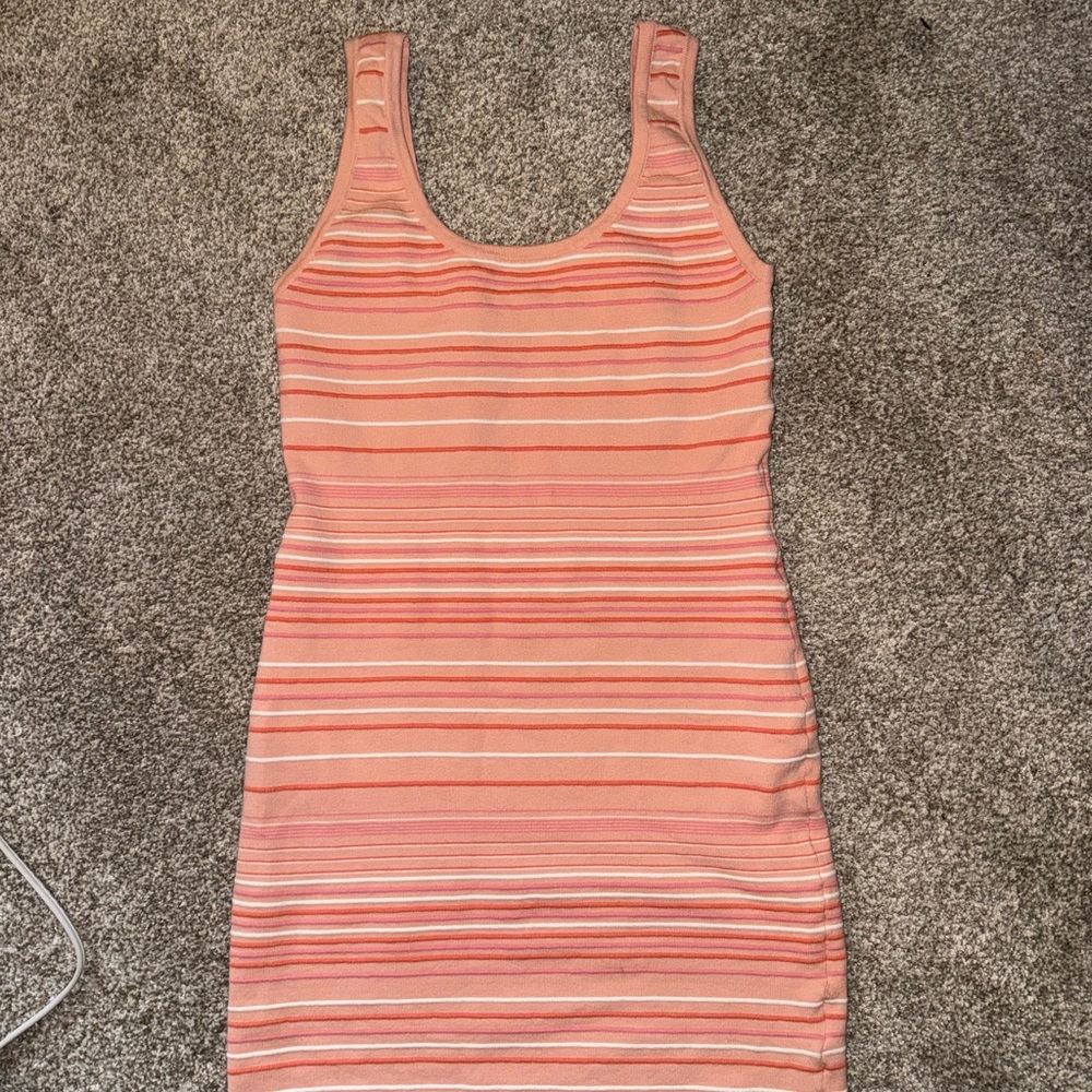 Z Supply Pink and White Striped Mini Dress